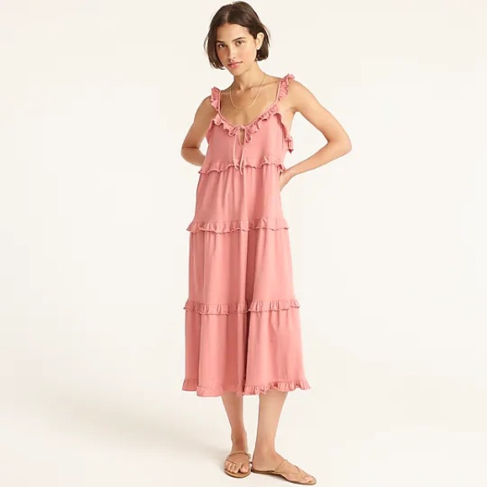 J Crew long tiered dress